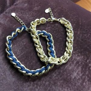 Blue + Gold Chain Bracelet